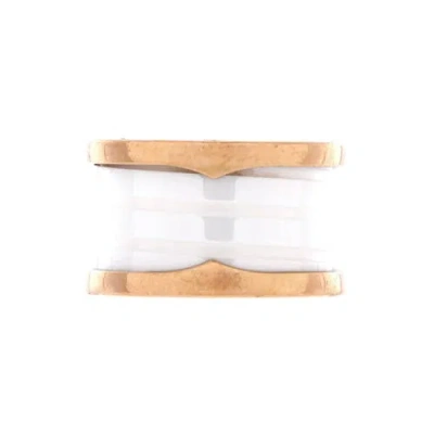 Pre-owned Bvlgari  Bvlgari B.zero1 Three Band Ring 18k Rose Gold And Ceramic