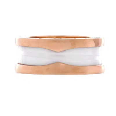 Pre-owned Bvlgari  Bvlgari B.zero1 Two Band Ring 18k Rose Gold And Ceramic