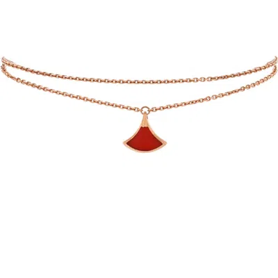 Pre-owned Bvlgari  Bvlgari Divas' Dream Bracelet 18k Rose Gold With Carnelian