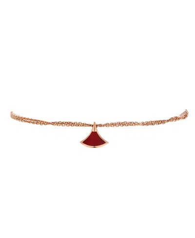 Pre-owned Pre-owned Bvlgari  Bvlgari Divas' Dream Bracelet 18k Rose Gold With Carnelian In Pink