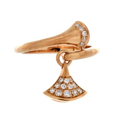 Pre-owned Bvlgari  Bvlgari Divas' Dream Charm Ring 18k Rose Gold With Diamonds