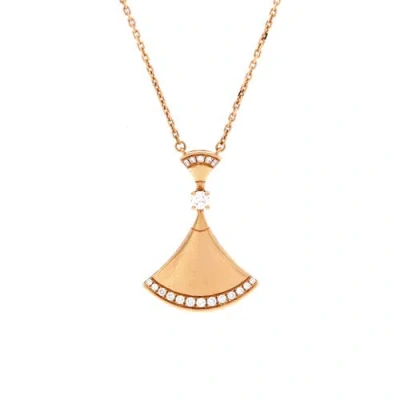 Pre-owned Bvlgari  Bvlgari Divas' Dream Pendant Necklace 18k Rose Gold With Diamonds Large