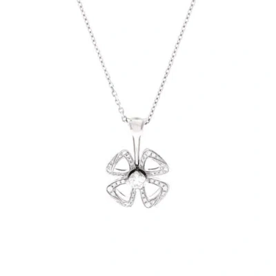 Pre-owned Bvlgari  Bvlgari Fiorever Pendant Necklace 18k White Gold With Diamonds