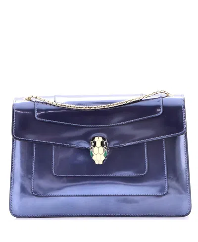 Pre-owned Pre-owned Bvlgari  Bvlgari Medium Serpenti Forever Shoulder Bag Patent In Purple