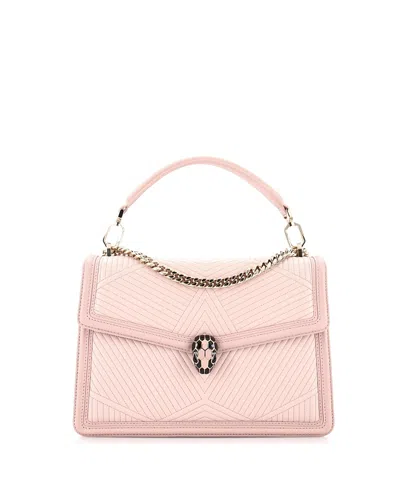 Pre-owned Pre-owned Bvlgari  Bvlgari Medium Serpenti Forever Shoulder Bag Quilted Leather In Pink