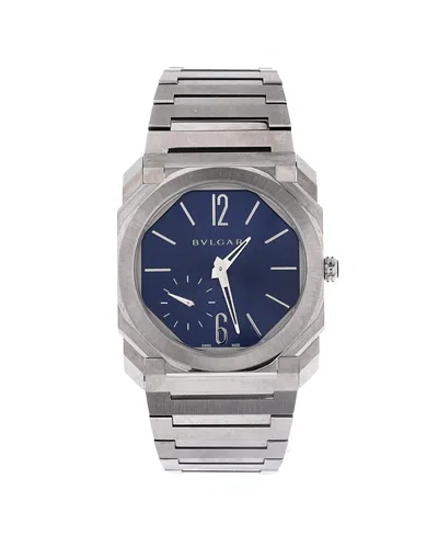 Pre-owned Pre-owned Bvlgari  Bvlgari Octo Finissimo Automatic Watch In Stainless Steel 40mm In Blue