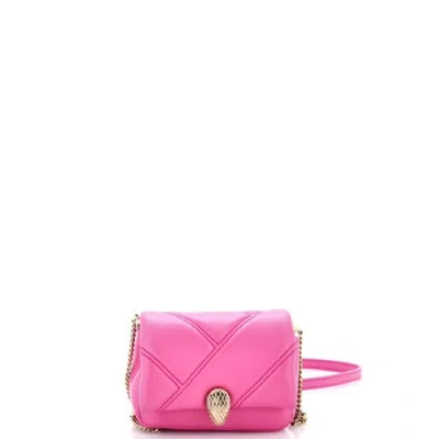 Pre-owned Pre-owned Bvlgari  Bvlgari Serpenti Cabochon Shoulder Bag Diagonal Quilted Leather Micro In Pink