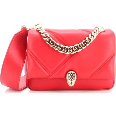 Pre-owned Pre-owned Bvlgari  Bvlgari Serpenti Cabochon Shoulder Bag Diagonal Quilted Leather Mini In Red