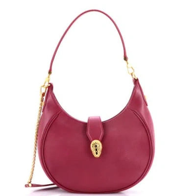 Pre-owned Pre-owned Bvlgari  Bvlgari Serpenti Ellipse Crossbody Bag Leather Medium In Red