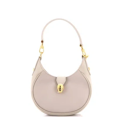 Pre-owned Bvlgari  Bvlgari Serpenti Ellipse Crossbody Bag Leather Mini In White