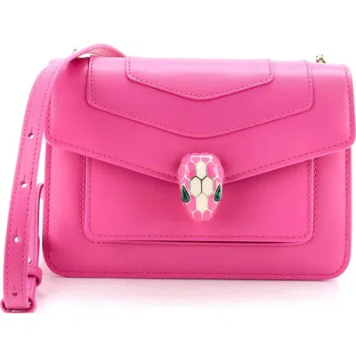 Pre-owned Pre-owned Bvlgari  Bvlgari Serpenti Forever Shoulder Bag Leather Small In Pink