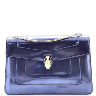 Pre-owned Pre-owned Bvlgari  Bvlgari Serpenti Forever Shoulder Bag Patent Medium In Purple