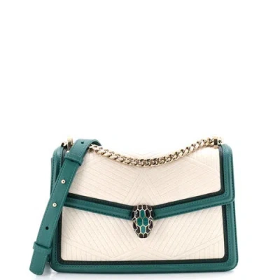 Pre-owned Bvlgari  Bvlgari Serpenti Forever Shoulder Bag Quilted Leather Small
