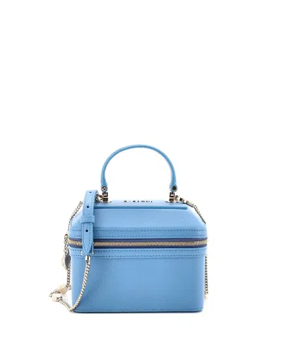Pre-owned Pre-owned Bvlgari  Bvlgari Serpenti Jewelry Box Bag Leather In Blue