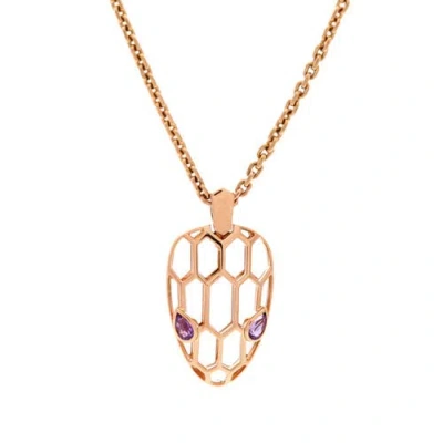 Pre-owned Bvlgari  Bvlgari Serpenti Seduttori Pendant Necklace 18k Rose Gold With Amethyst