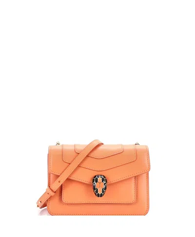 Pre-owned Pre-owned Bvlgari  Bvlgari Small Serpenti Crossbody Bag Leather In Orange