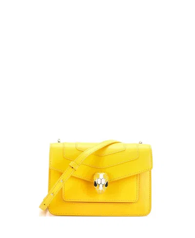 Pre-owned Pre-owned Bvlgari  Bvlgari Small Serpenti Crossbody Bag Leather In Yellow