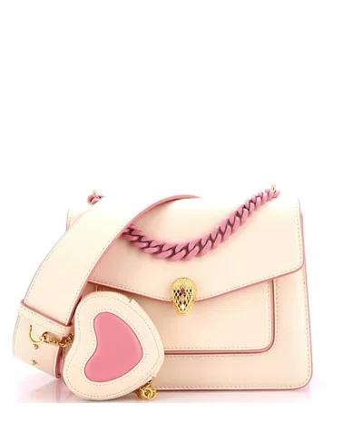 Pre-owned Pre-owned Bvlgari  Bvlgari Small Serpenti Forever Maxi Chain Heart Pouch Crossbody Bag Leather
