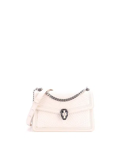 Pre-owned Pre-owned Bvlgari  Bvlgari Small Serpenti Forever Shoulder Bag Quilted Leather In Neutral