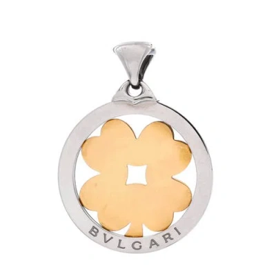 Pre-owned Bvlgari  Bvlgari Tondo Clover Pendant Pendant & Charms Stainless Steel With 18k Yellow Gold In Silver