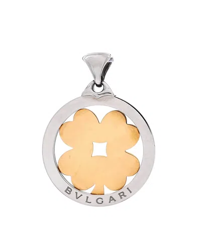 Pre-owned Pre-owned Bvlgari  Bvlgari Tondo Clover Pendant Stainless Steel With 18k Gold