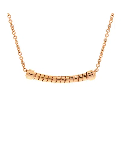 Pre-owned Pre-owned Bvlgari  Bvlgari Tubogas Pendant Necklace 18k Rose Gold, 17.75 In Pink
