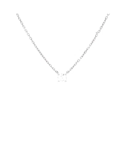 Pre-owned Pre-owned Cartier  Cartier 0.20ct 1895 Solitaire Necklace 18k White Gold With Rbc Diamond D/vvs1, 16.5