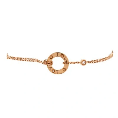 Pre-owned Cartier  Cartier 2 Diamonds Love Bracelet 18k Rose Gold With Diamonds