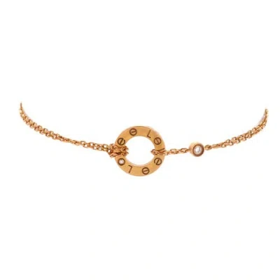 Pre-owned Cartier  Cartier 2 Diamonds Love Bracelet 18k Rose Gold With Diamonds