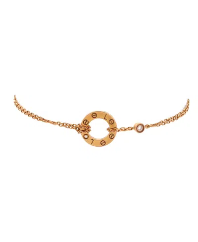 Pre-owned Pre-owned Cartier  Cartier 2 Diamonds Love Bracelet 18k Rose Gold With Diamonds In Pink