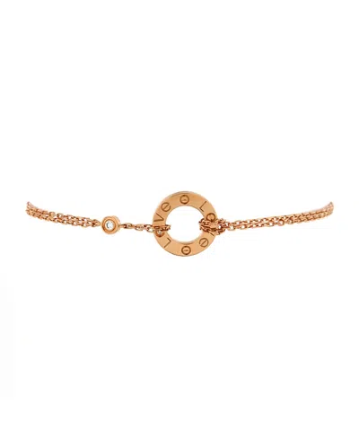 Pre-owned Pre-owned Cartier  Cartier 2 Diamonds Love Bracelet 18k Rose Gold With Diamonds In Pink