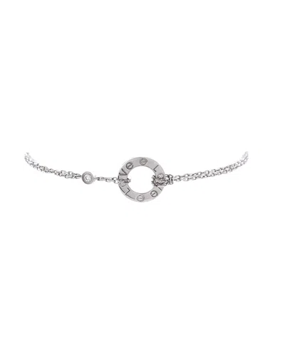 Pre-owned Pre-owned Cartier  Cartier 2 Diamonds Love Bracelet 18k White Gold With Diamonds