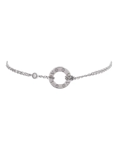 Pre-owned Pre-owned Cartier  Cartier 2 Diamonds Love Bracelet 18k White Gold With Diamonds