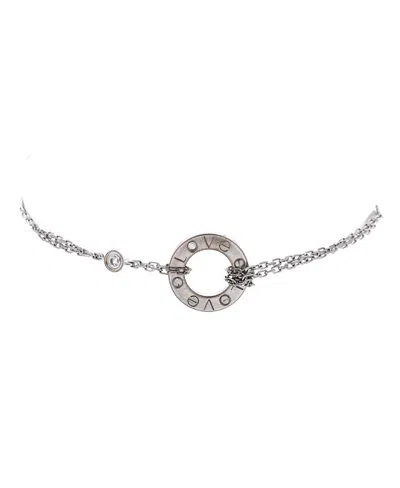 Pre-owned Pre-owned Cartier  Cartier 2 Diamonds Love Bracelet 18k White Gold With Diamonds