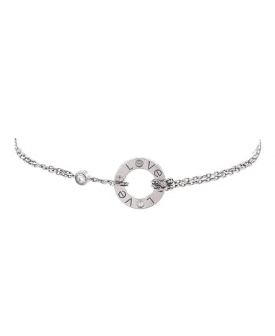 Pre-owned Pre-owned Cartier  Cartier 2 Diamonds Love Bracelet 18k White Gold With Diamonds