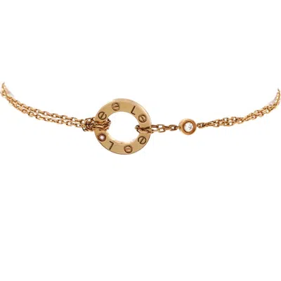 Pre-owned Cartier  Cartier 2 Diamonds Love Bracelet 18k Yellow Gold With Diamonds