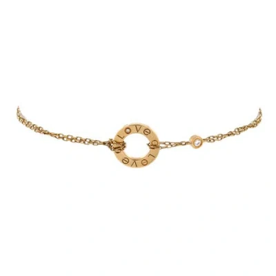 Pre-owned Cartier  Cartier 2 Diamonds Love Bracelet 18k Yellow Gold With Diamonds