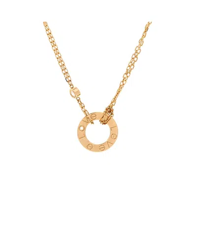 Pre-owned Pre-owned Cartier  Cartier 2 Diamonds Love Pendant Necklace 18k Gold And Diamonds