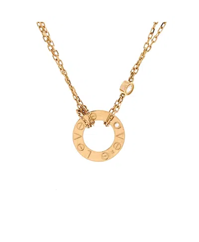 Pre-owned Pre-owned Cartier  Cartier 2 Diamonds Love Pendant Necklace 18k Gold And Diamonds, 15.75