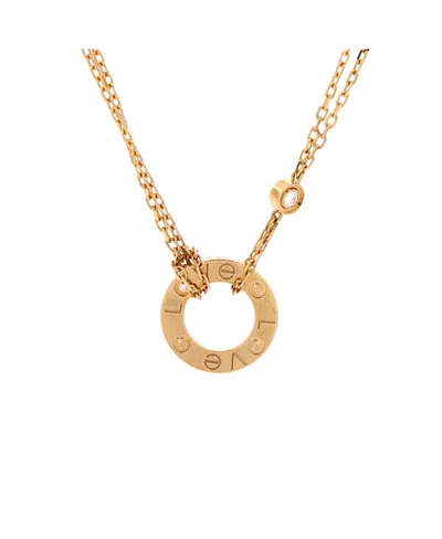 Pre-owned Pre-owned Cartier  Cartier 2 Diamonds Love Pendant Necklace 18k Gold And Diamonds, 16"