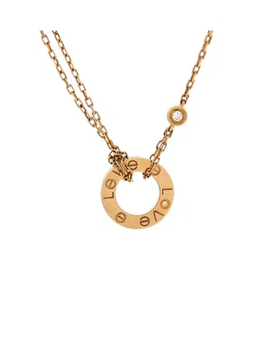 Pre-owned Pre-owned Cartier  Cartier 2 Diamonds Love Pendant Necklace 18k Gold And Diamonds, 16"