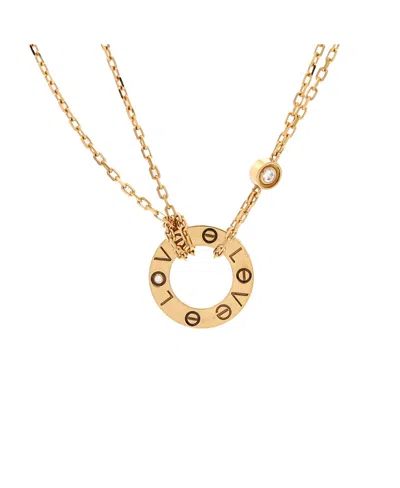 Pre-owned Pre-owned Cartier  Cartier 2 Diamonds Love Pendant Necklace 18k Gold And Diamonds, 16