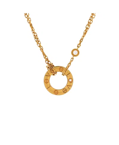 Pre-owned Pre-owned Cartier  Cartier 2 Diamonds Love Pendant Necklace 18k Gold And Diamonds, 16