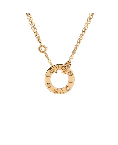 Pre-owned Pre-owned Cartier  Cartier 2 Diamonds Love Pendant Necklace 18k Gold And Diamonds, 16 In Pink