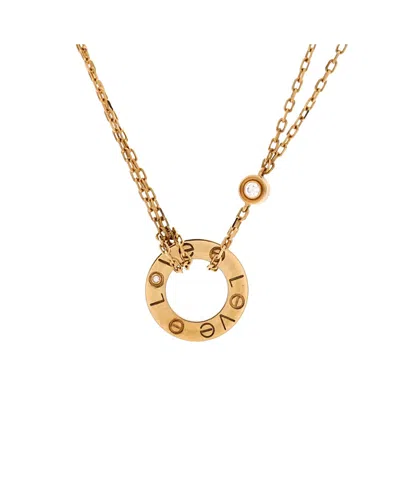 Pre-owned Pre-owned Cartier  Cartier 2 Diamonds Love Pendant Necklace 18k Gold And Diamonds, 16.25"