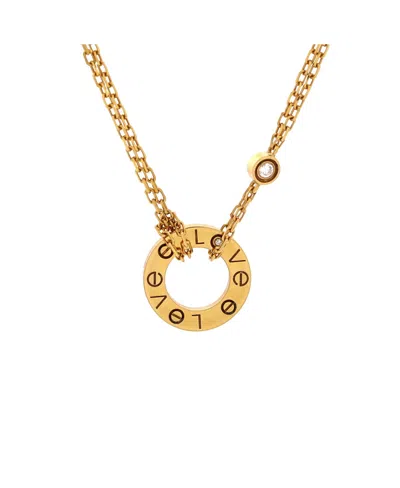 Pre-owned Pre-owned Cartier  Cartier 2 Diamonds Love Pendant Necklace 18k Gold And Diamonds, 16.25