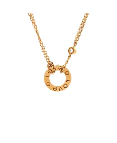 Pre-owned Pre-owned Cartier  Cartier 2 Diamonds Love Pendant Necklace 18k Gold And Diamonds, 16.5