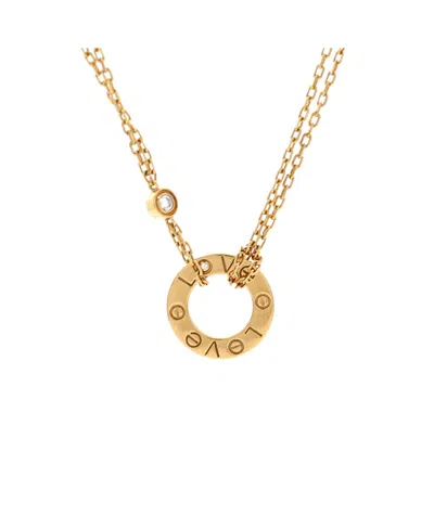 Pre-owned Pre-owned Cartier  Cartier 2 Diamonds Love Pendant Necklace 18k Gold And Diamonds, 17.5 In Pink