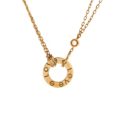 Pre-owned Cartier  Cartier 2 Diamonds Love Pendant Necklace 18k Yellow Gold And Diamonds