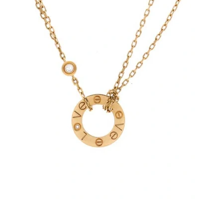 Pre-owned Cartier  Cartier 2 Diamonds Love Pendant Necklace 18k Yellow Gold And Diamonds
